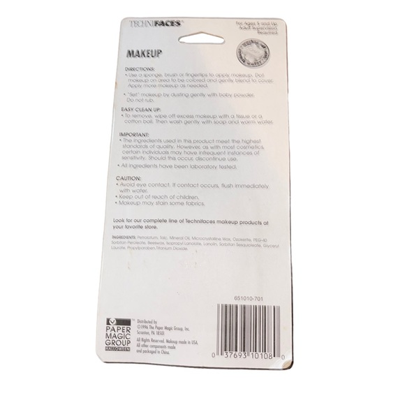 Vintage 1988 Technifaces Spearhead Industries Make-Up Kit Stage White NOS New - Picture 3 of 4